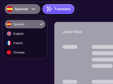 Mockinto Resume Translator - AI-powered job search and interview preparation feature.